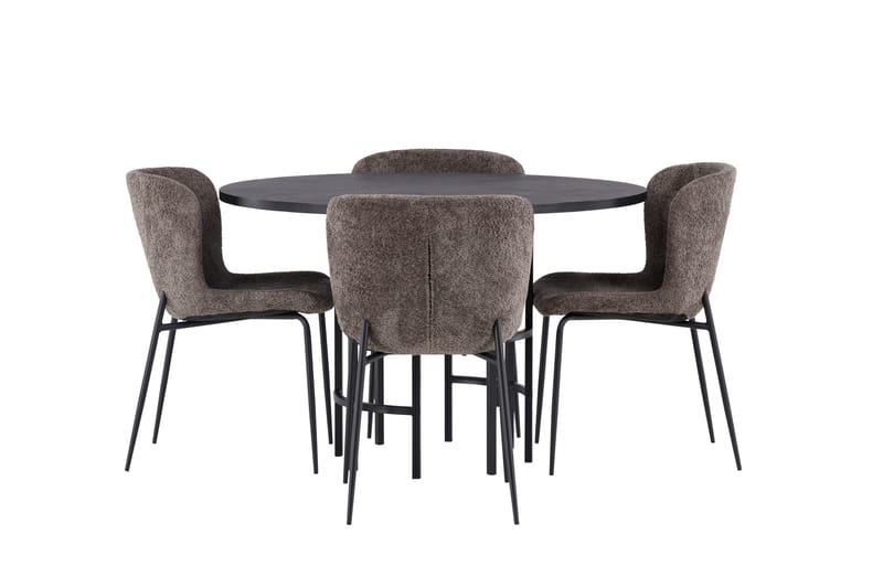 Copenhagen Matgrupp 115 cm Rund med 4 Modesto stolar, Beige