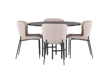 Copenhagen Matgrupp 115 cm Rund med 4 Modesto stolar - Svart - Möbler - Bord & matgrupp - Matgrupp