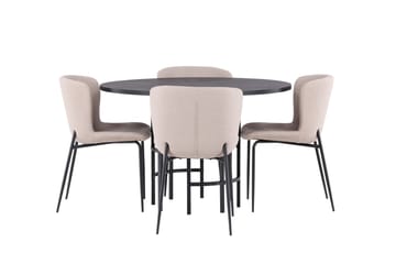 Copenhagen Matgrupp 115 cm Rund med 4 Modesto stolar - Svart - Möbler - Bord & matgrupp - Matgrupp