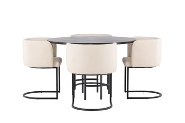Copenhagen Matgrupp 115 cm Rund med 4 Simrishman stolar - Beige - Möbler - Bord & matgrupp - Matgrupp