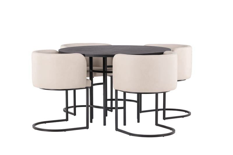Copenhagen Matgrupp 115 cm Rund med 4 Simrishman stolar - Beige - Möbler - Bord & matgrupp - Matgrupp