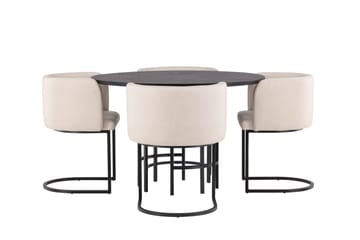 Copenhagen Matgrupp 115 cm Rund med 4 Simrishman stolar - Beige - Möbler - Bord & matgrupp - Matgrupp
