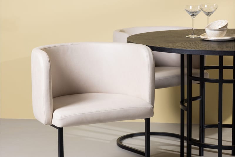 Copenhagen Matgrupp 115 cm Rund med 4 Simrishman stolar - Beige - Möbler - Bord & matgrupp - Matgrupp