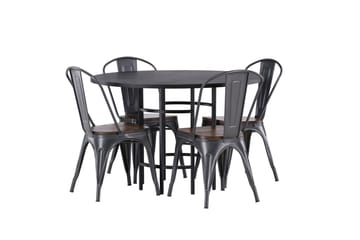 Copenhagen Matgrupp 115 cm Rund med 4 Tempe stolar - Svart - Möbler - Bord & matgrupp - Matgrupp