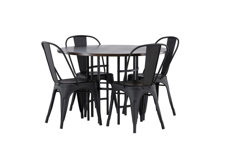 Copenhagen Matgrupp 115 cm Rund med 4 Tempe Stolar - Svart - Möbler - Bord & matgrupp - Matgrupp