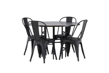 Copenhagen Matgrupp 115 cm Rund med 4 Tempe Stolar - Svart - Möbler - Bord & matgrupp - Matgrupp