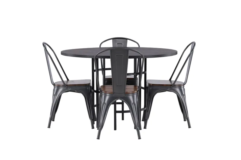 Copenhagen Matgrupp 115 cm Rund med 4 Tempe stolar - Svart - Möbler - Bord & matgrupp - Matgrupp
