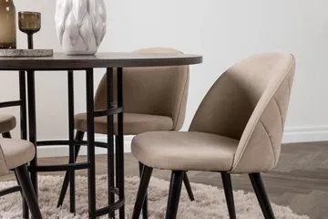 Copenhagen Matgrupp 115 cm Rund med 4 Velvet stolar - Beige - Möbler - Bord & matgrupp - Matgrupp