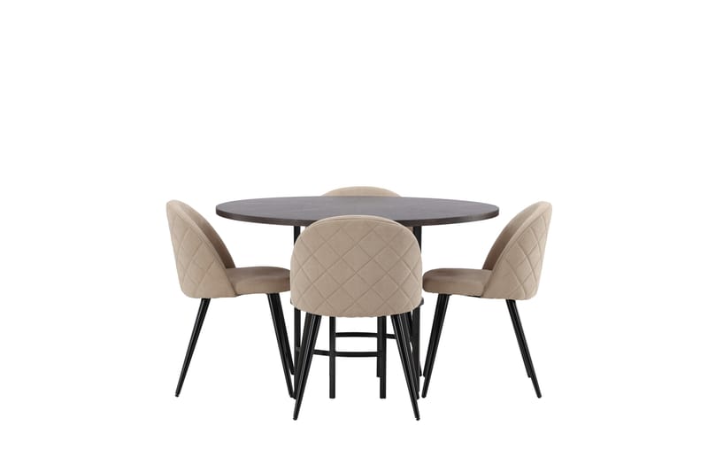 Copenhagen Matgrupp 115 cm Rund med 4 Velvet stolar - Beige - Möbler - Bord & matgrupp - Matgrupp