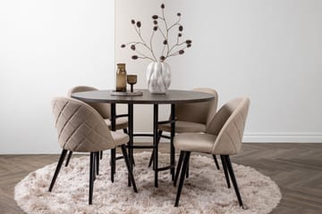 Copenhagen Matgrupp 115 cm Rund med 4 Velvet stolar - Beige - Möbler - Bord & matgrupp - Matgrupp