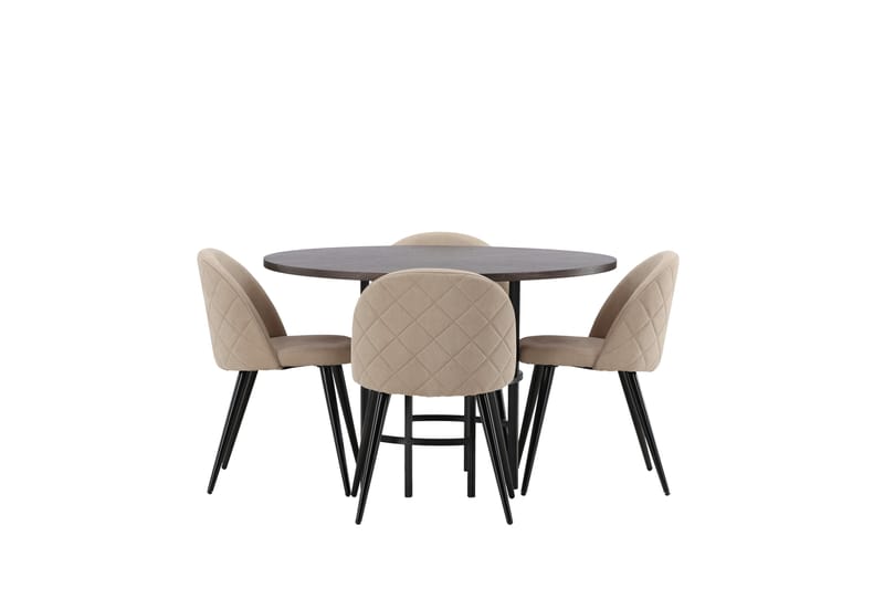 Copenhagen Matgrupp 115 cm Rund med 4 Velvet stolar - Beige - Möbler - Bord & matgrupp - Matgrupp