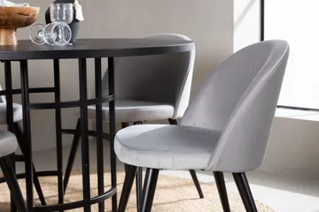 Copenhagen Matgrupp 115 cm Rund med 4 Velvet stolar - Svart - Möbler - Bord & matgrupp - Matgrupp