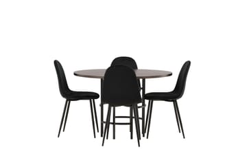 Copenhagen Matgrupp 115 cm Rund med 4 Polar stolar - Svart - Möbler - Bord & matgrupp - Matgrupp