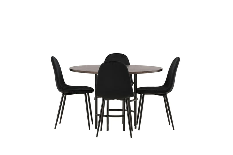 Copenhagen Matgrupp 115 cm Rund med 4 Polar stolar - Svart - Möbler - Bord & matgrupp - Matgrupp
