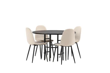 Copenhagen Matgrupp 115 cm Rund med 4 Polar stolar - Beige - Möbler - Bord & matgrupp - Matgrupp