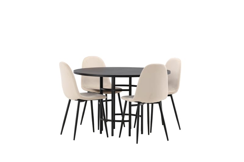 Copenhagen Matgrupp 115 cm Rund med 4 Polar stolar - Beige - Möbler - Bord & matgrupp - Matgrupp