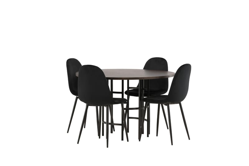 Copenhagen Matgrupp 115 cm Rund med 4 Polar stolar - Svart - Möbler - Bord & matgrupp - Matgrupp