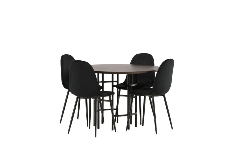 Copenhagen Matgrupp 115 cm Rund med 4 Polar stolar - Svart - Möbler - Bord & matgrupp - Matgrupp