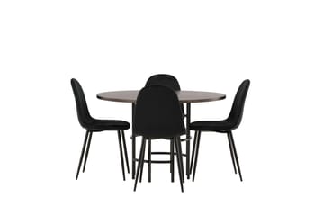 Copenhagen Matgrupp 115 cm Rund med 4 Polar stolar - Svart - Möbler - Bord & matgrupp - Matgrupp