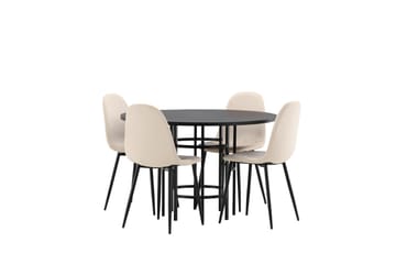 Copenhagen Matgrupp 115 cm Rund med 4 Polar stolar - Beige - Möbler - Bord & matgrupp - Matgrupp