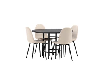 Copenhagen Matgrupp 115 cm Rund med 4 Polar stolar - Beige - Möbler - Bord & matgrupp - Matgrupp