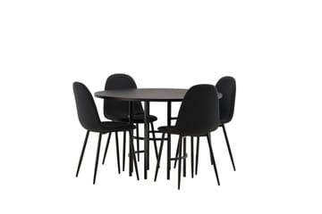 Copenhagen Matgrupp 115 cm Rund med 4 Polar stolar - Svart - Möbler - Bord & matgrupp - Matgrupp