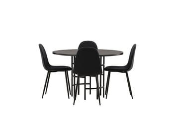 Copenhagen Matgrupp 115 cm Rund med 4 Polar stolar - Svart - Möbler - Bord & matgrupp - Matgrupp