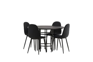 Copenhagen Matgrupp 115 cm Rund med 4 Polar stolar - Svart - Möbler - Bord & matgrupp - Matgrupp