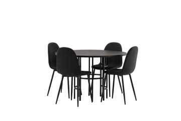 Copenhagen Matgrupp 115 cm Rund med 4 Polar stolar - Svart - Möbler - Bord & matgrupp - Matgrupp