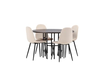 Copenhagen Matgrupp 115 cm Rund med 4 Polar stolar - Beige - Möbler - Bord & matgrupp - Matgrupp