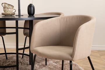 Copenhagen Matgrupp 140 cm Rund med 4 Berit stolar - Beige/Svart - Möbler - Bord & matgrupp - Matgrupp
