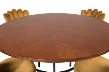 Copenhagen Matgrupp 140 cm Rund med 4 Limhamn stolar - Svart - Möbler - Bord & matgrupp - Matgrupp