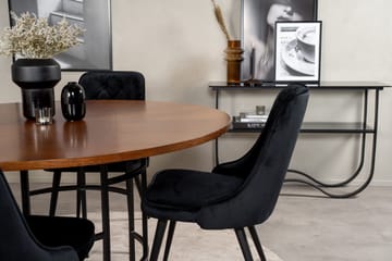 Copenhagen Matgrupp 140 cm Rund med 4 Velvet Deluxe stolar - Svart - Möbler - Bord & matgrupp - Matgrupp