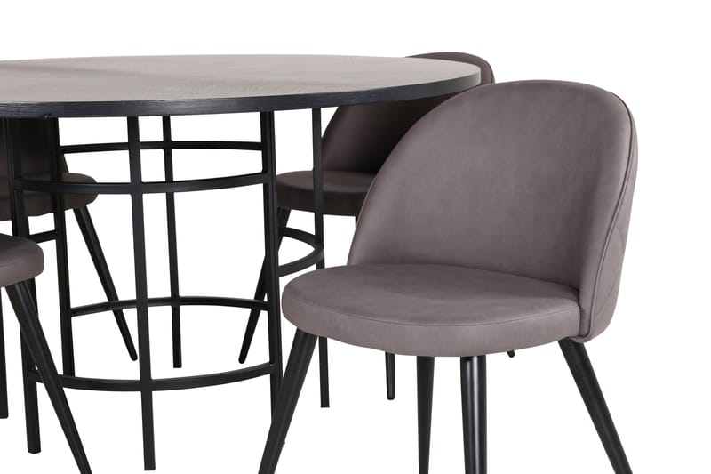 Copenhagen Matgrupp 140 cm Rund med 4 Velvet stolar - Möbler - Bord & matgrupp - Matgrupp