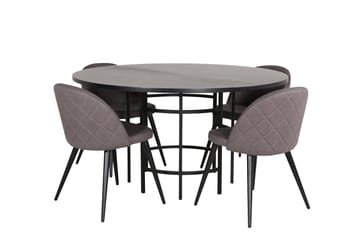 Copenhagen Matgrupp 140 cm Rund med 4 Velvet stolar - Möbler - Bord & matgrupp - Matgrupp