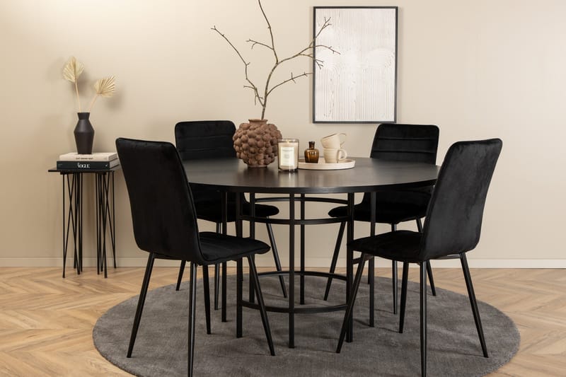 Copenhagen Matgrupp 140 cm Rund med 4 Windu Lyx stolar - Möbler - Bord & matgrupp - Matgrupp