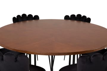 Copenhagen Matgrupp 140 cm Rund med 6 Limhamn stolar - Svart - Möbler - Bord & matgrupp - Matgrupp