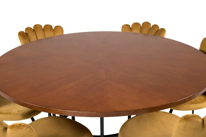 Copenhagen Matgrupp 140 cm Rund med 6 Limhamn stolar - Svart - Möbler - Bord & matgrupp - Matgrupp