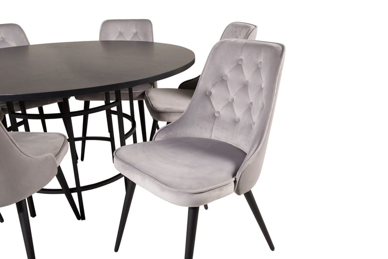 Copenhagen Matgrupp 140 cm Rund med 6 Velvet Deluxe stolar - Möbler - Bord & matgrupp - Matgrupp