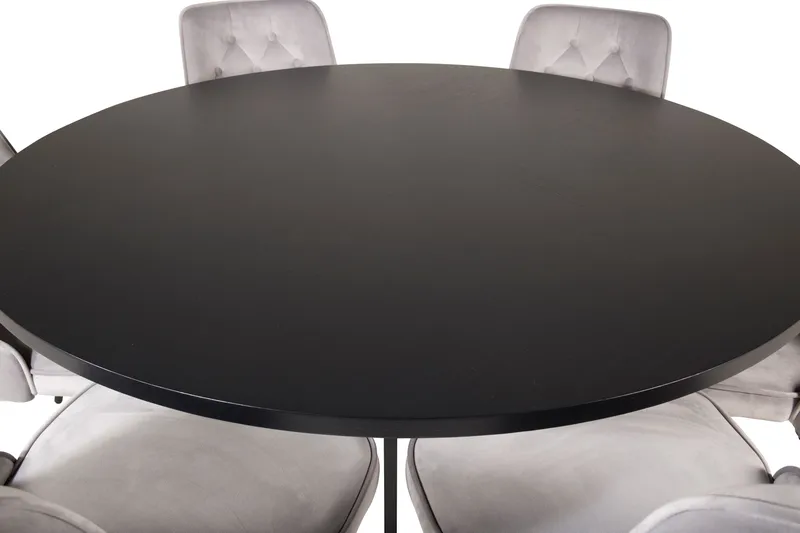 Copenhagen Matgrupp 140 cm Rund med 6 Velvet Deluxe stolar - Möbler - Bord & matgrupp - Matgrupp