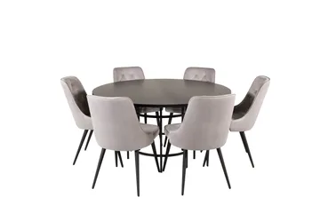 Copenhagen Matgrupp 140 cm Rund med 6 Velvet Deluxe stolar - Möbler - Bord & matgrupp - Matgrupp