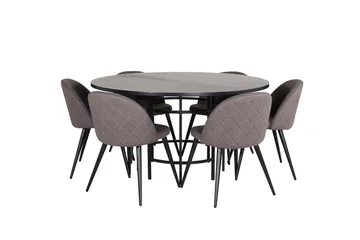 Copenhagen Matgrupp 140 cm Rund med 6 Velvet stolar - Möbler - Bord & matgrupp - Matgrupp