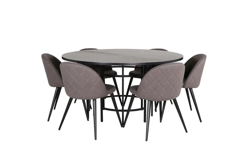 Copenhagen Matgrupp 140 cm Rund med 6 Velvet stolar