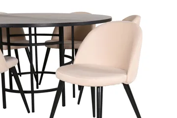 Copenhagen Matgrupp 140 cm Rund med 6 Velvet stolar - Möbler - Bord & matgrupp - Matgrupp