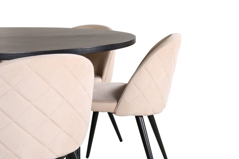 Copenhagen Matgrupp 140 cm Rund med 6 Velvet stolar - Möbler - Bord & matgrupp - Matgrupp