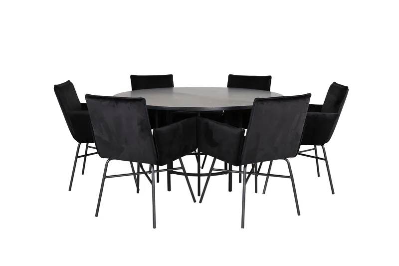 Copenhagen Matgrupp 140 cm Rund med 6 Petra stolar