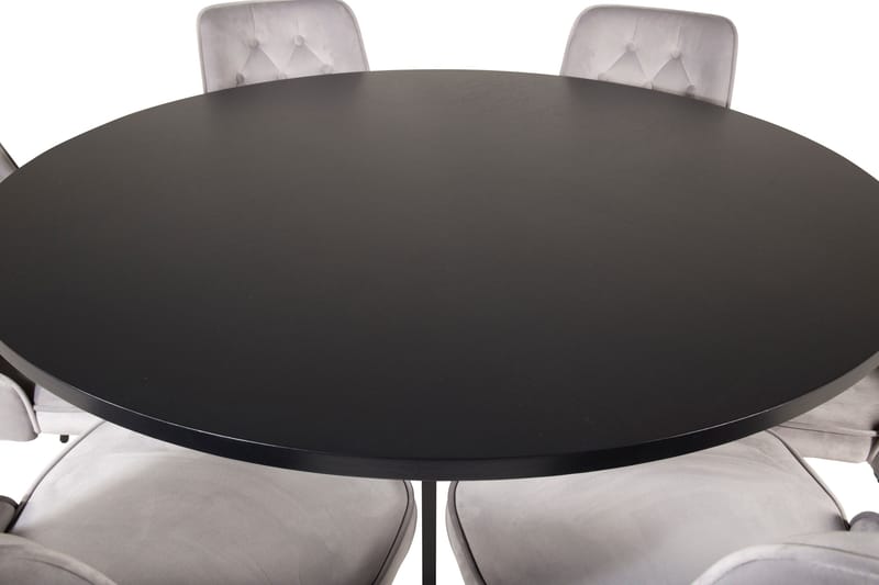 Copenhagen Matgrupp med 6 Valera Lyx Sammetsstolar Svart/Grå - Furniture Fashion - Möbler - Bord & matgrupp - Matgrupp