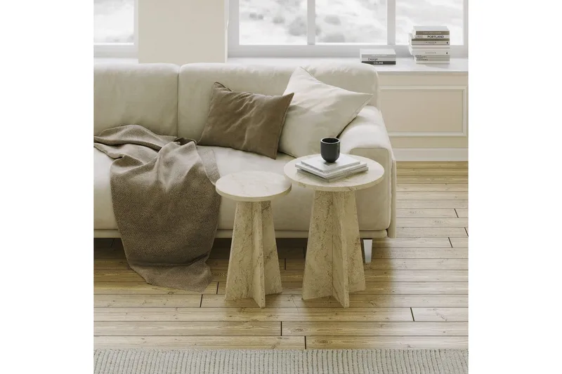 Corren Soffbord 40 cm - Travertine - Möbler - Bord & matgrupp - Soffbord