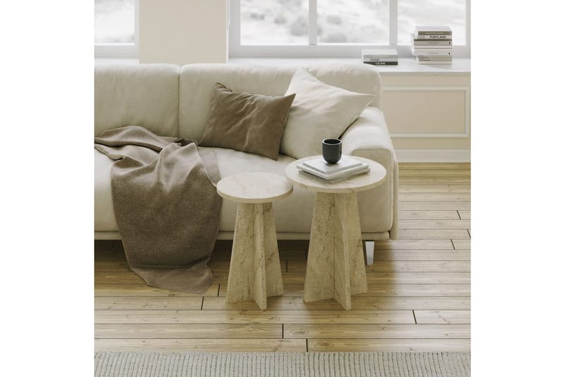 Corren Soffbord 40 cm - Travertine - Möbler - Bord & matgrupp - Soffbord