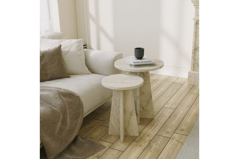 Corren Soffbord 40 cm - Travertine - Möbler - Bord & matgrupp - Soffbord